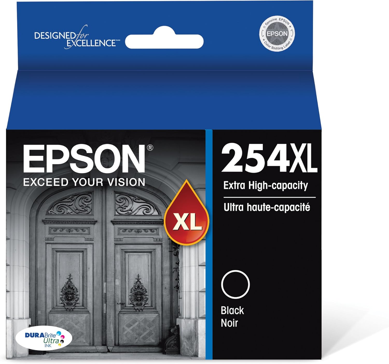 Epson DURABrite Ultra 254XL – Cartucho de tinta de alta capacidad, negro (T254XL120) y EPSON T252 DURABrite Ultra Ink de capacidad estándar