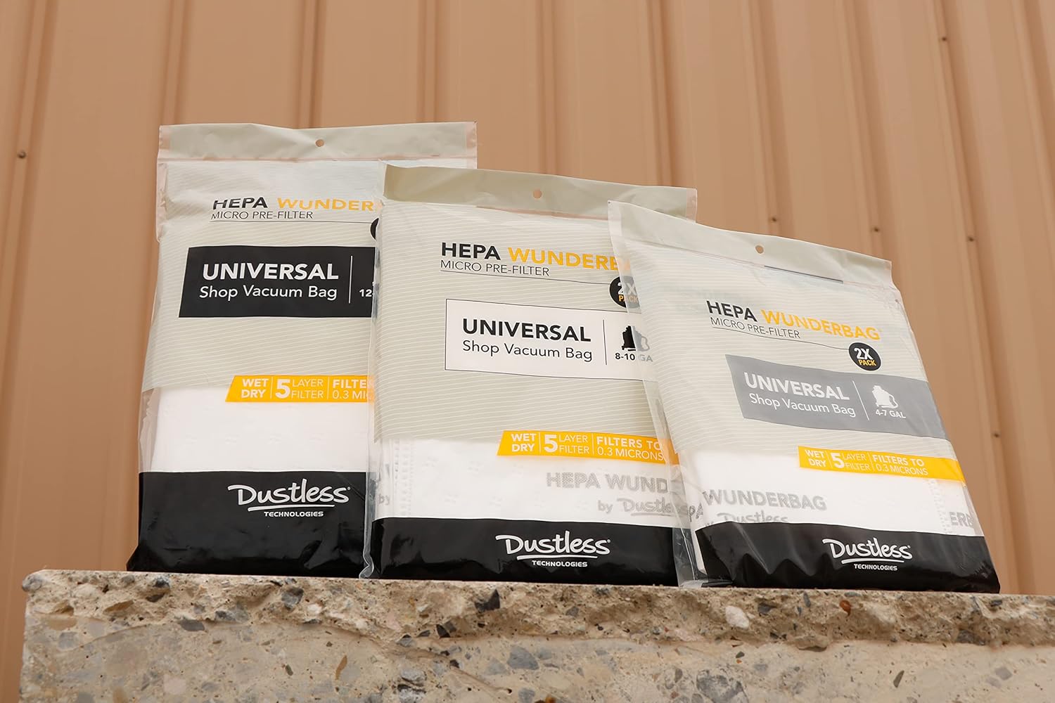 HEPA Dustless Technologies – Bolsas de prefiltro universales de alta capacidad para aspiradoras húmedas y secas, paquete de 2, para contratistas,