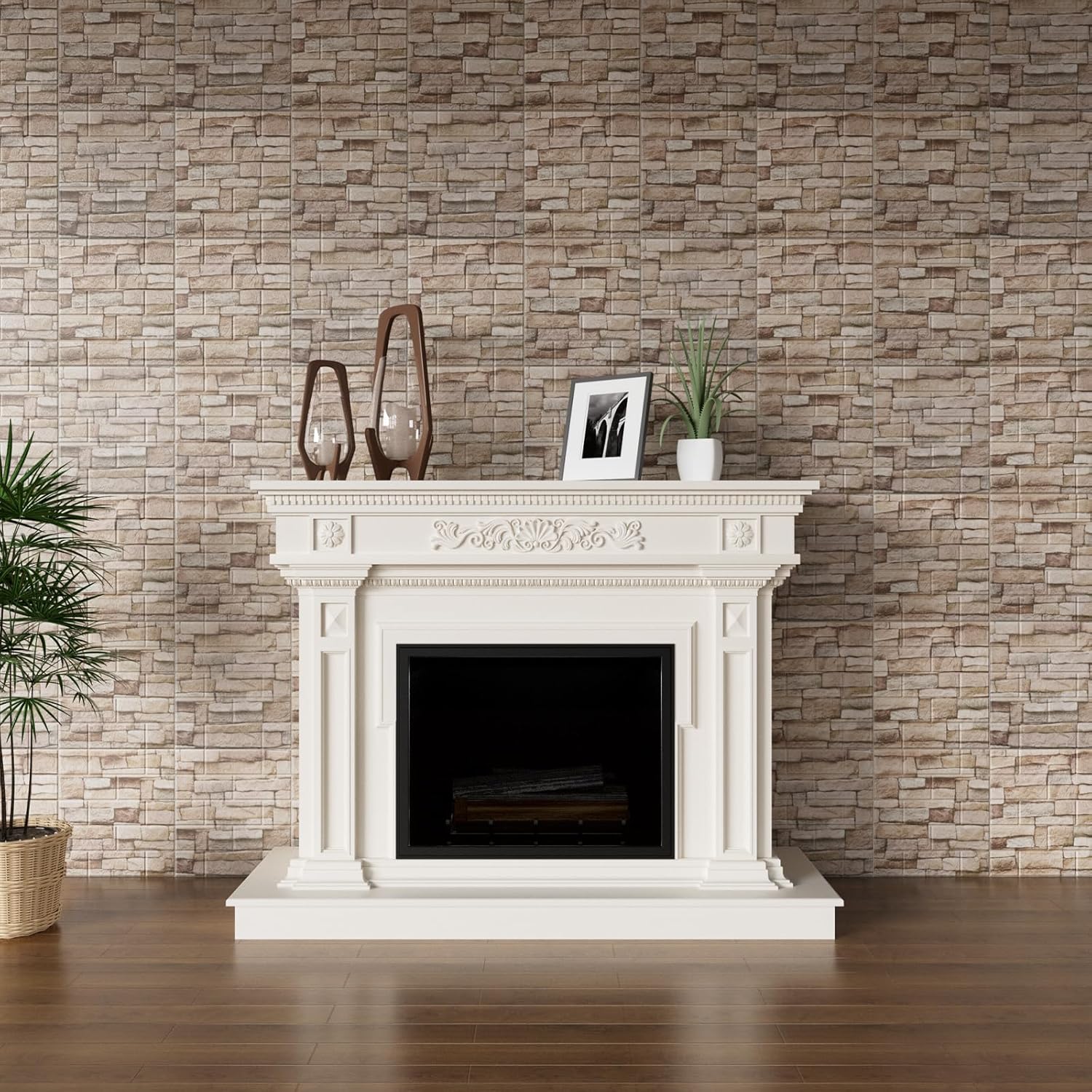QT-0002 – Paneles de pared 3D autoadhesivos para despegar y pegar, azulejos de pared de espuma de ladrillo sintético para sala de estar, cocina,