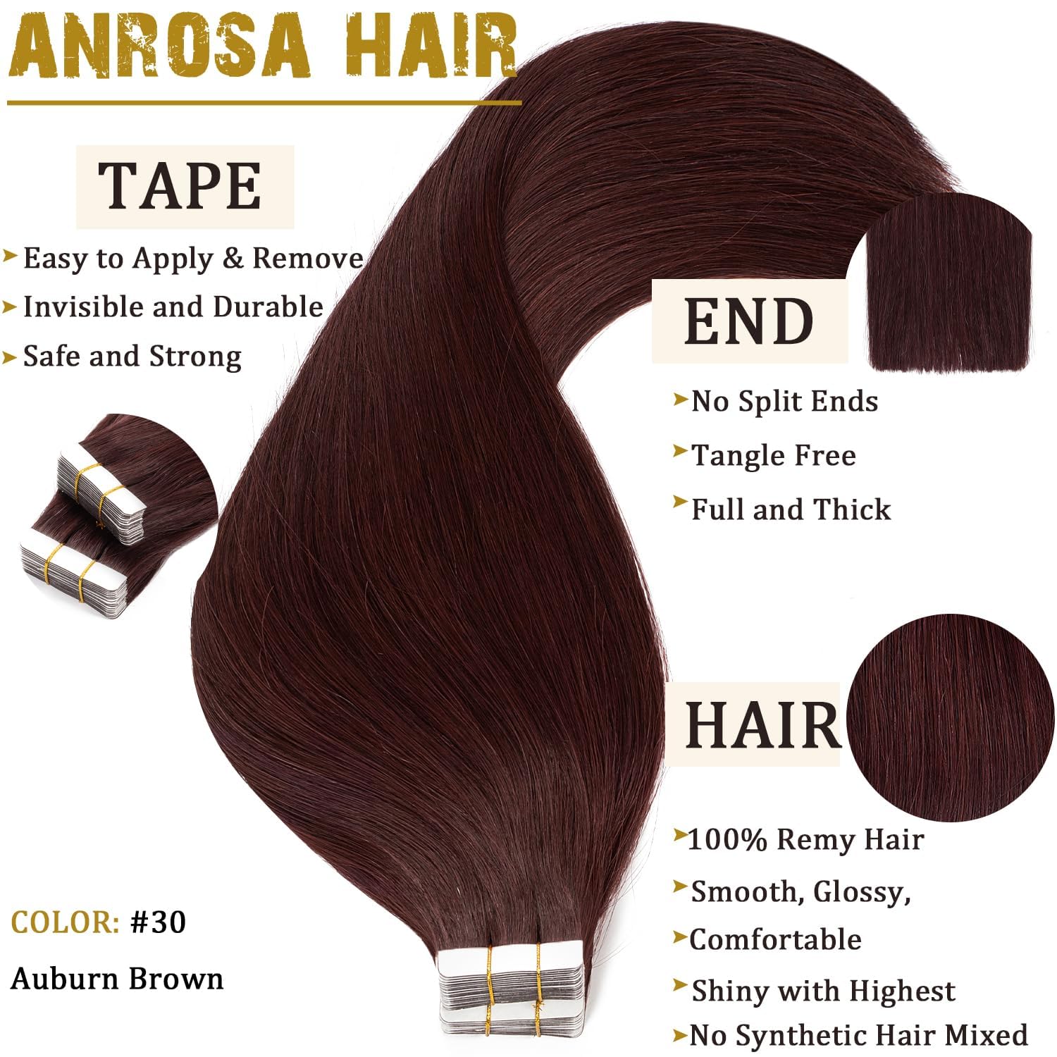 Anrosa Extensiones de cabello humano Remy sin costuras de 22 pulgadas, color #99J, color rojo vino burdeos, doble cara, 20 unidades, 1.76 onzas,