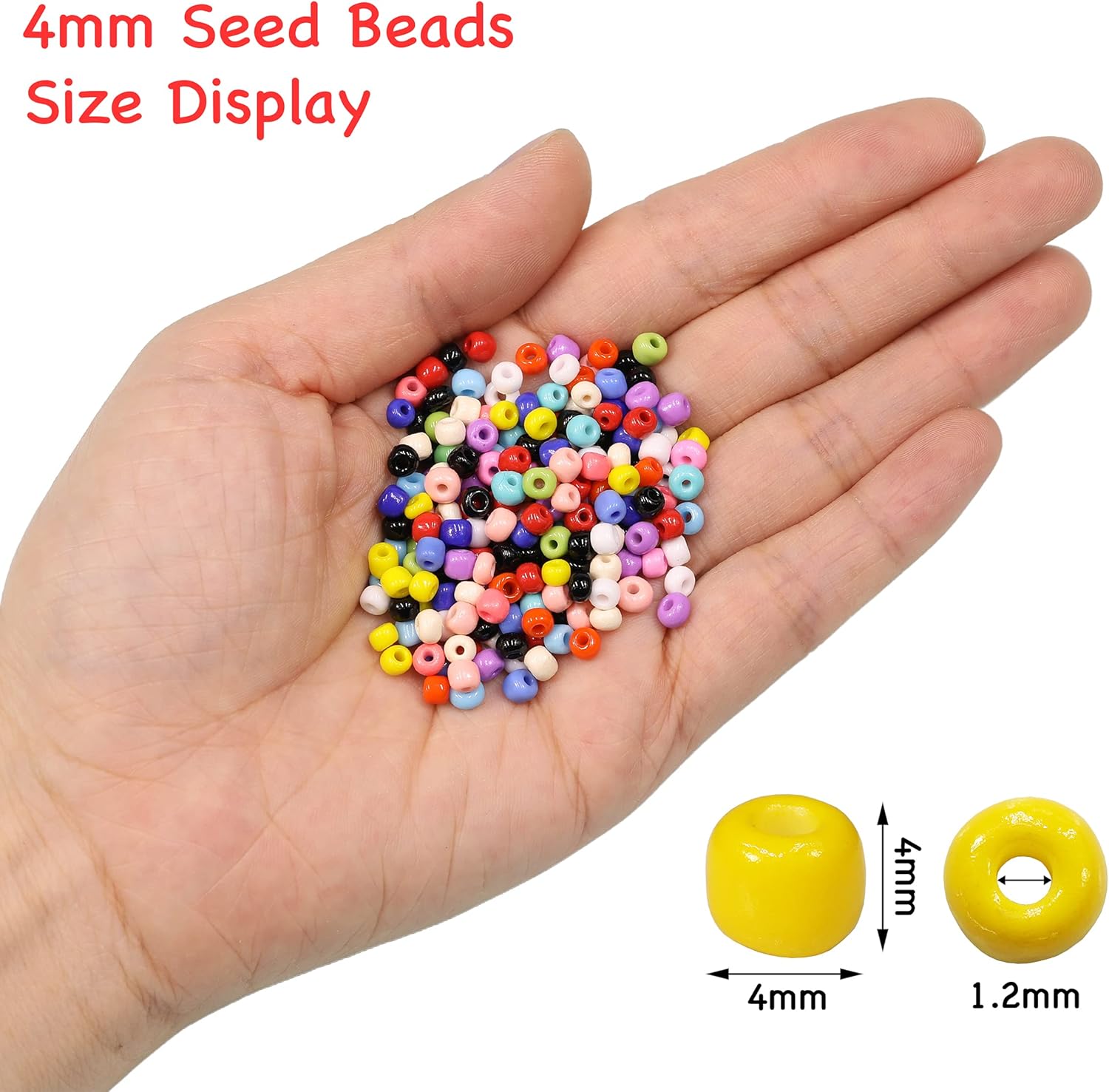 Bala&Fillic Cuentas de semillas de vidrio sueltas de color amarillo claro opaco de 0.157 in, alrededor de 1400 piezas3.88 oz en caja 60, cuentas de