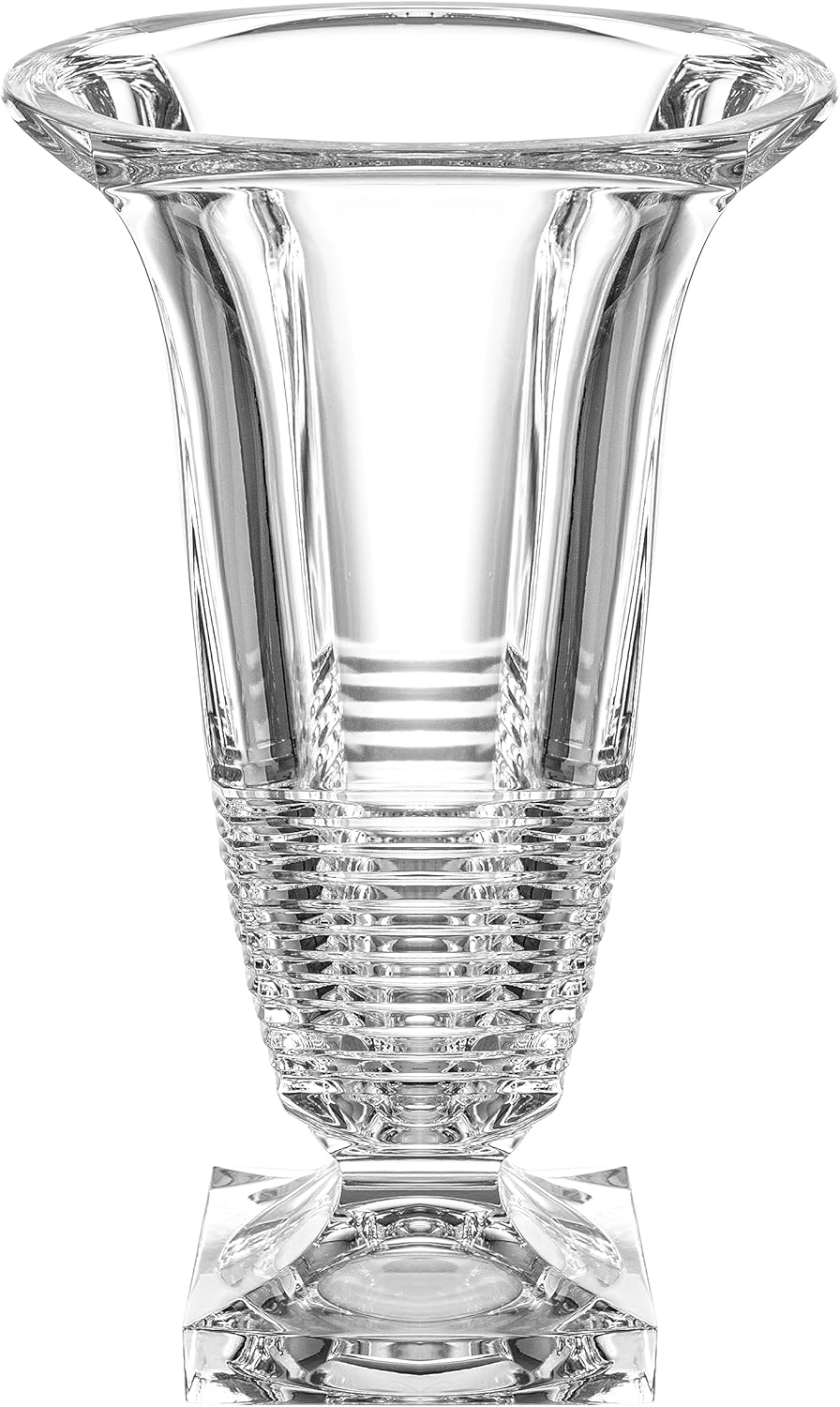 Jarrón  Cristal cortado  Vidrio hecho a mano  12.8 pulgadas de altura  Patas  para flores  Rosas  Hecho en Europa  por Barski