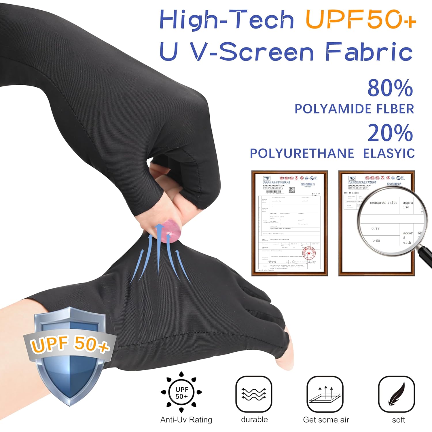 4 unidades (2 pares) de guantes UV para uñas guantes anti UV UPF 50+ para lámpara de uñas de gel, guantes de protección para manicuras y cuidado de