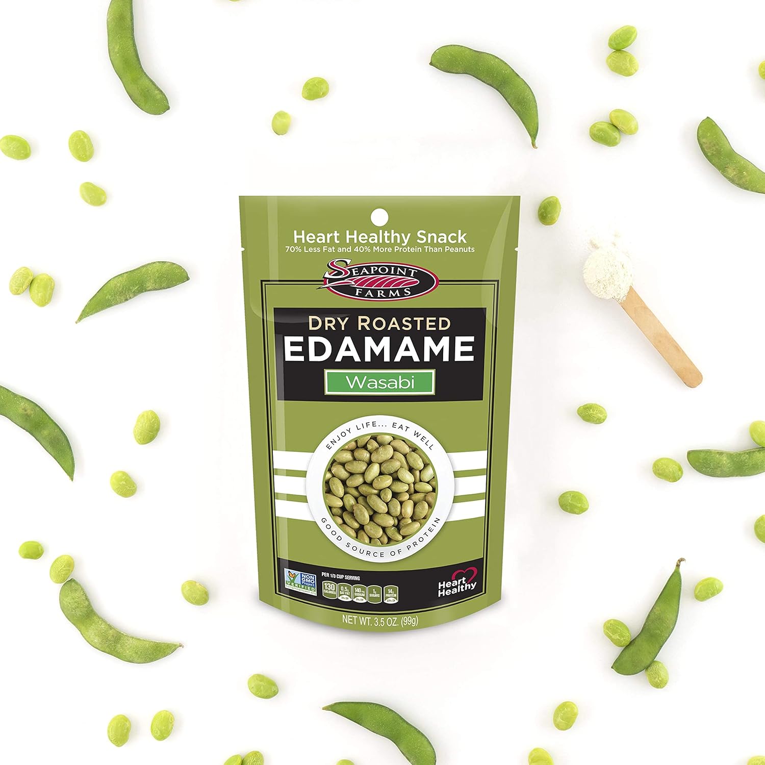 Seapoint Farms – Edamame asado seco, bocadillo sin gluten, 4 onzas