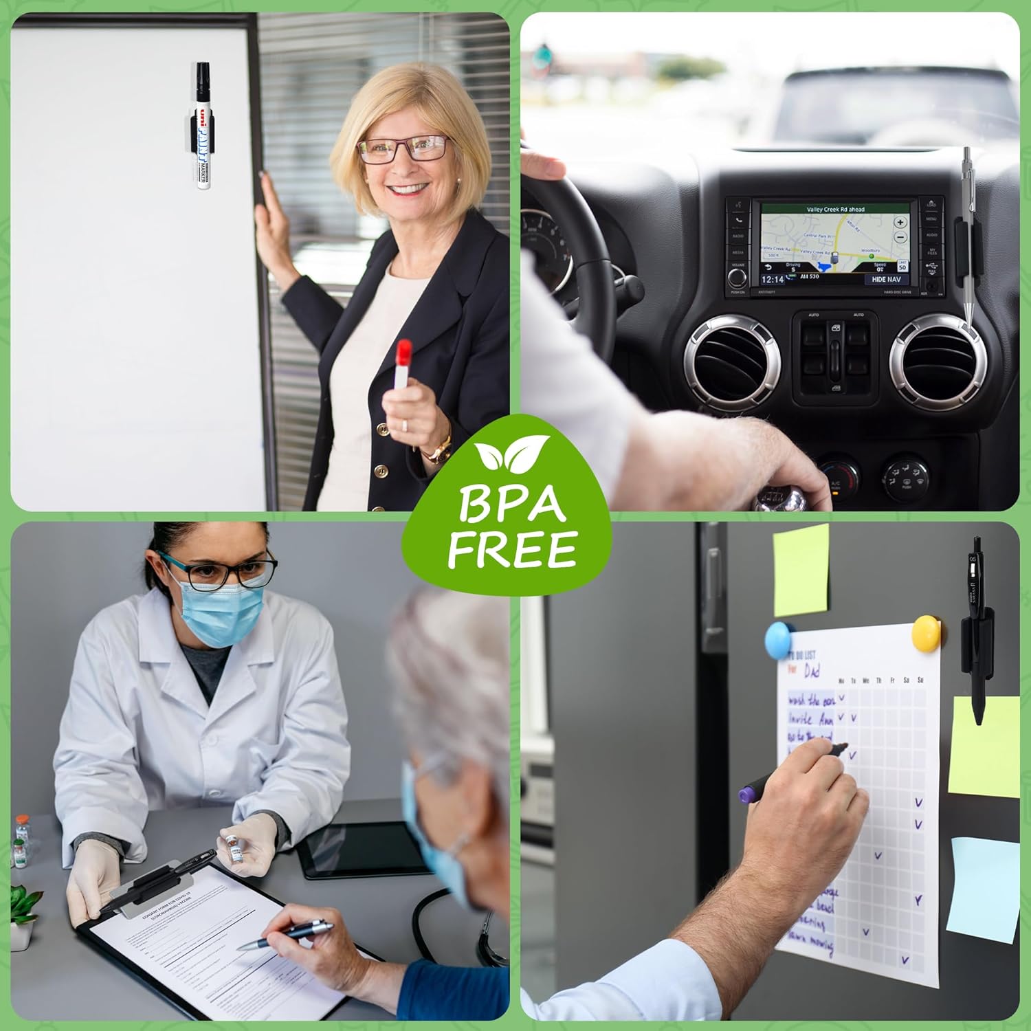 ZFbuhuo 10 soportes para bolígrafos para escritorio, soporte adhesivo para portapapeles de aula, soporte de silicona para lápices y soporte para