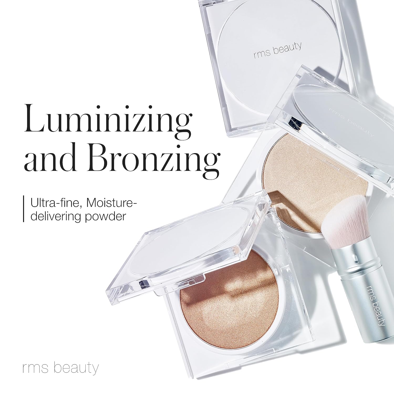 RMS Beauty Polvo luminizante polvo de maquillaje iluminador, resaltador facial y corporal en polvo prensado, luminizadores de maquillaje orgánico