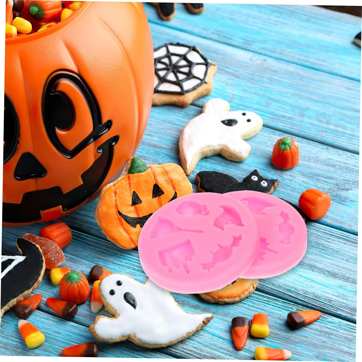 NOLITOY 4 Pcs Fondant Silicone Mold Letter Mold Molds for Chocolate Cake Baking Supplies Alphabet Mold Ghost Decor Halloween Chocolate Molds