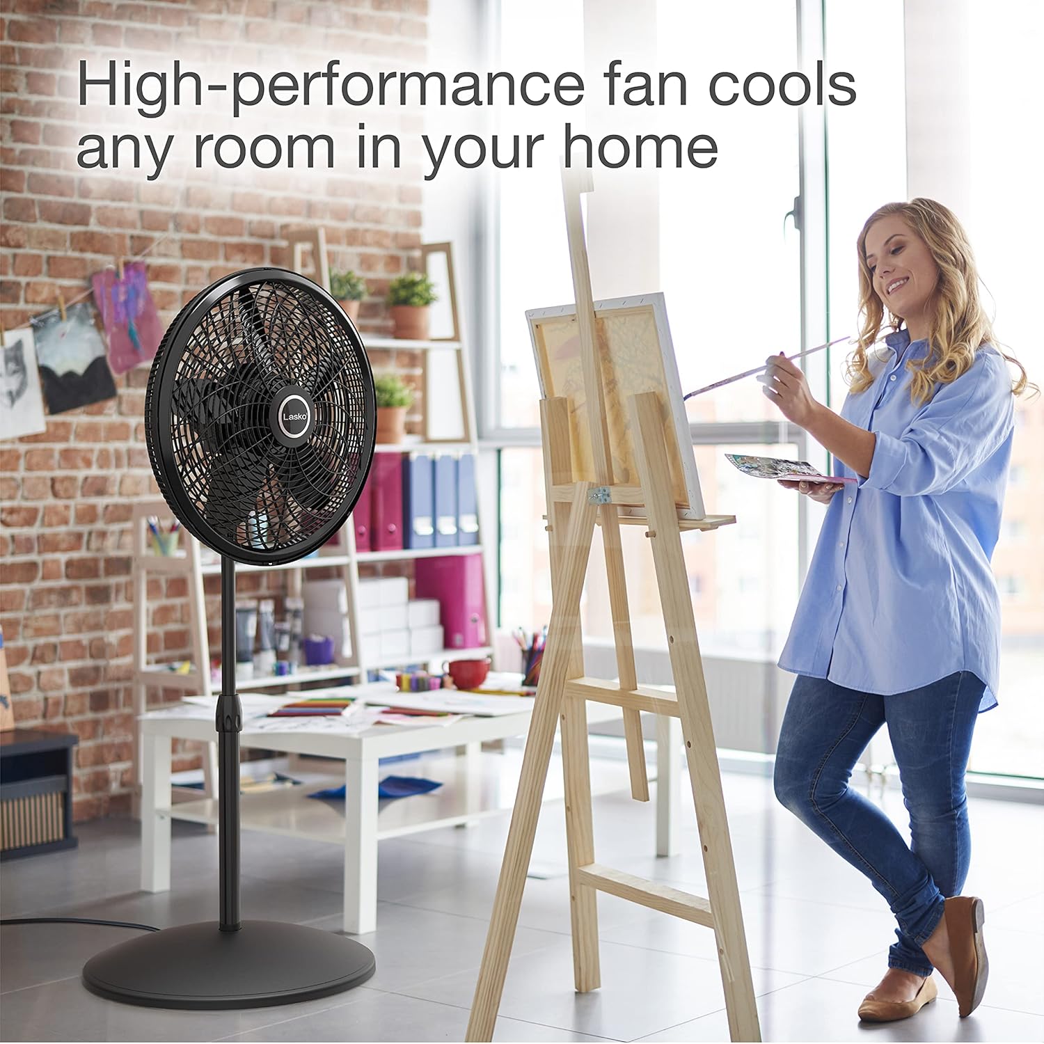Lasko Paquete de ventilador giratorio de alta velocidad y ventilador de pedestal oscilante