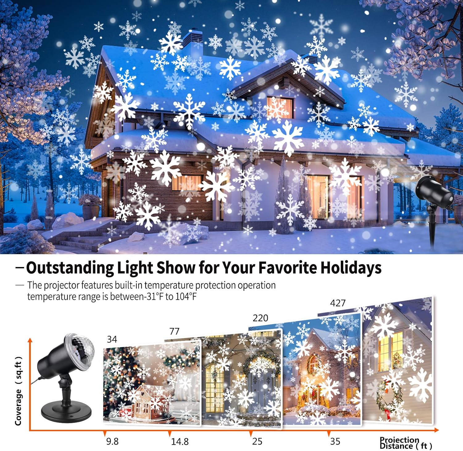 Proyector de luz de Navidad para exteriores, luces de proyector de copo de nieve para interiores, luces navideñas con control remoto, lámpara LED
