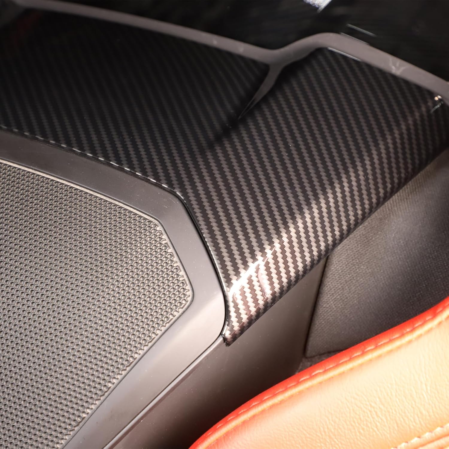 Cubierta del panel superior del altavoz trasero compatible con Chevrolet Corvette C8 2020-2023, cubierta de altavoz de cascada de consola,
