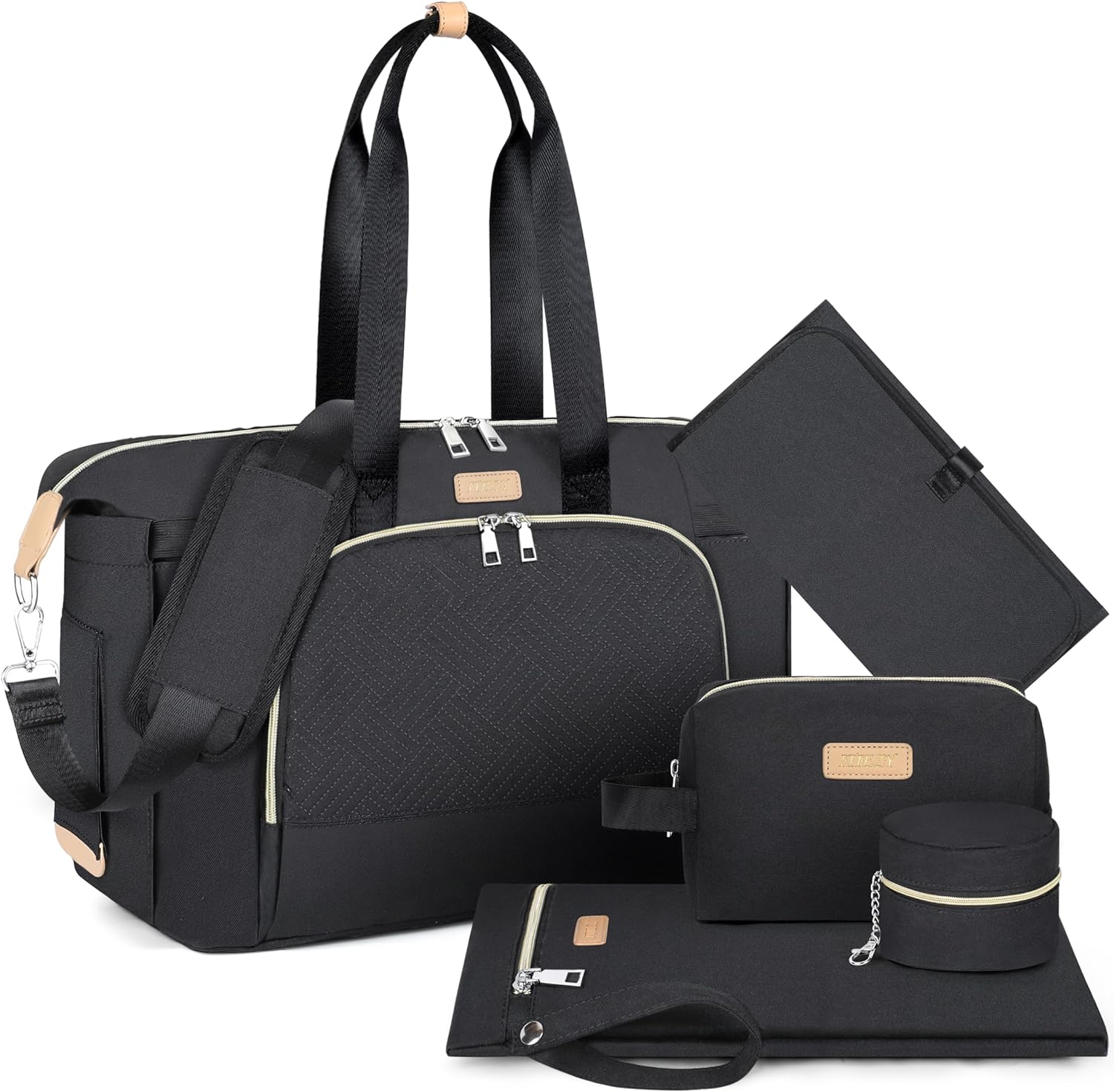 ITIEZY Bolsa de pañales para bebé  Bolsa grande para mamá con cambiador portátil para chupete, bolsas de hospital, bolsa de viaje para bebé