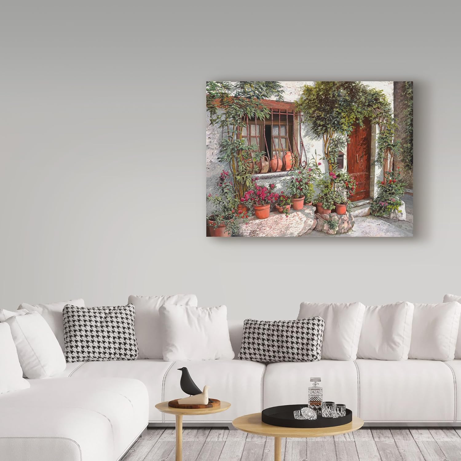 Guido Borelli ‘I Vasi Dietro La Grata’ Canvas Art