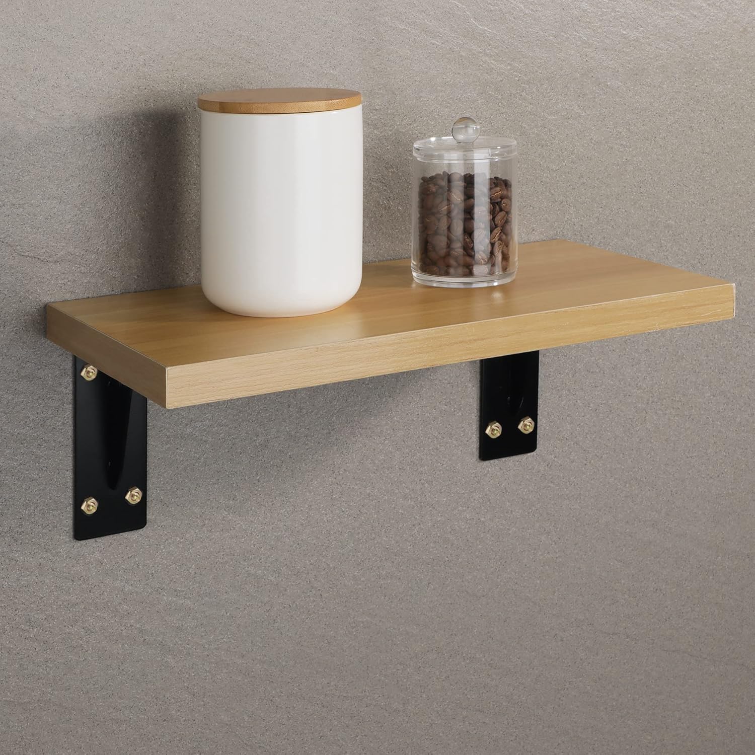 Mooche JZX22106B-2P – Soporte de estante flotante industrial, 2 piezas, carga máxima, 300 libras, soporte de estante de metal montado en la pared,