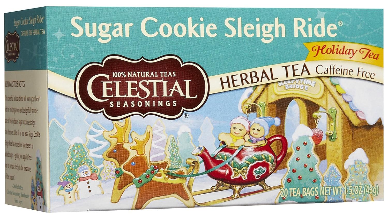 Celestial Seasonings Bolsas de té Sugar Cookie Sleigh Ride – 20 unidades – 6 paquetes