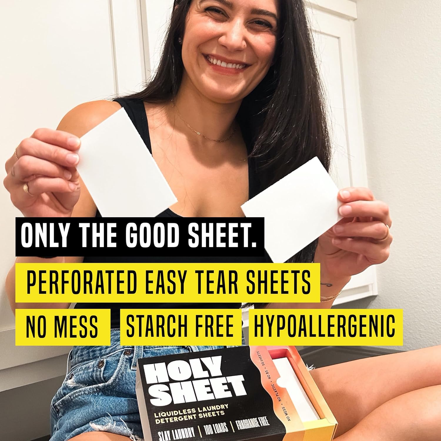 Hojas de detergente para ropa, ecológicas y respetuosas con el medio ambiente, sin jarra de plástico, premedidas, potencia concentrada, hoja