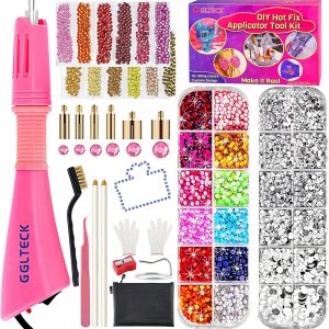 GGLTECK – Kit de herramientas de aplicación de diamantes de imitación Hotfix con 7 tamaños diferentes, 5304 piezas de diamantes de imitación, kit de GGLTECK – Kit de herramientas de aplicación de diamantes de imitación Hotfix con 7 tamaños diferentes, 5304 piezas de diamantes de imitación, kit de