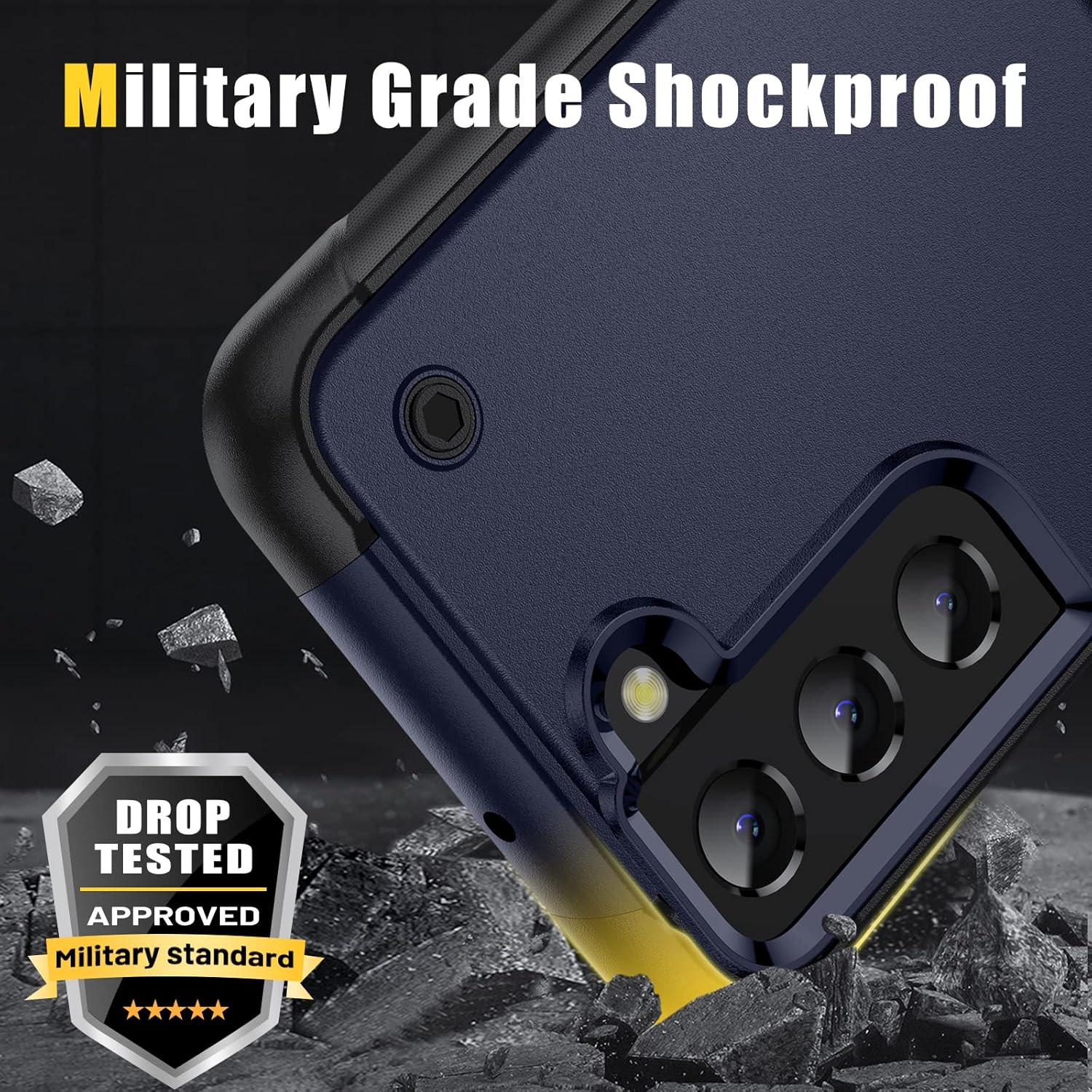 Asuwish Funda para Samsung Galaxy S22 5G con protector de pantalla de vidrio templado y soporte delgado, accesorios híbridos de grado militar, S 22