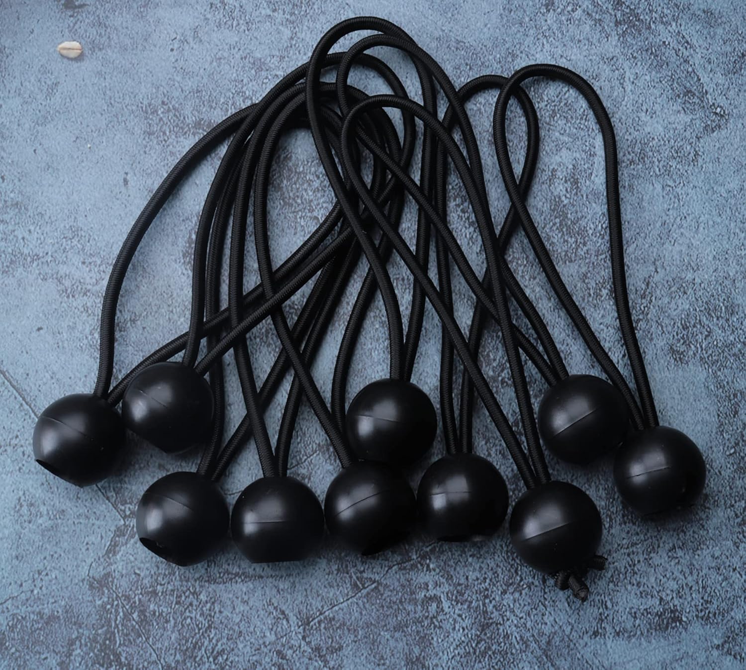 Sowaka 10 cuerdas elásticas de látex de 6 pulgadas, color negro, resistentes, para toldo, para camping, sostenimiento, tiendas de campaña, refugio