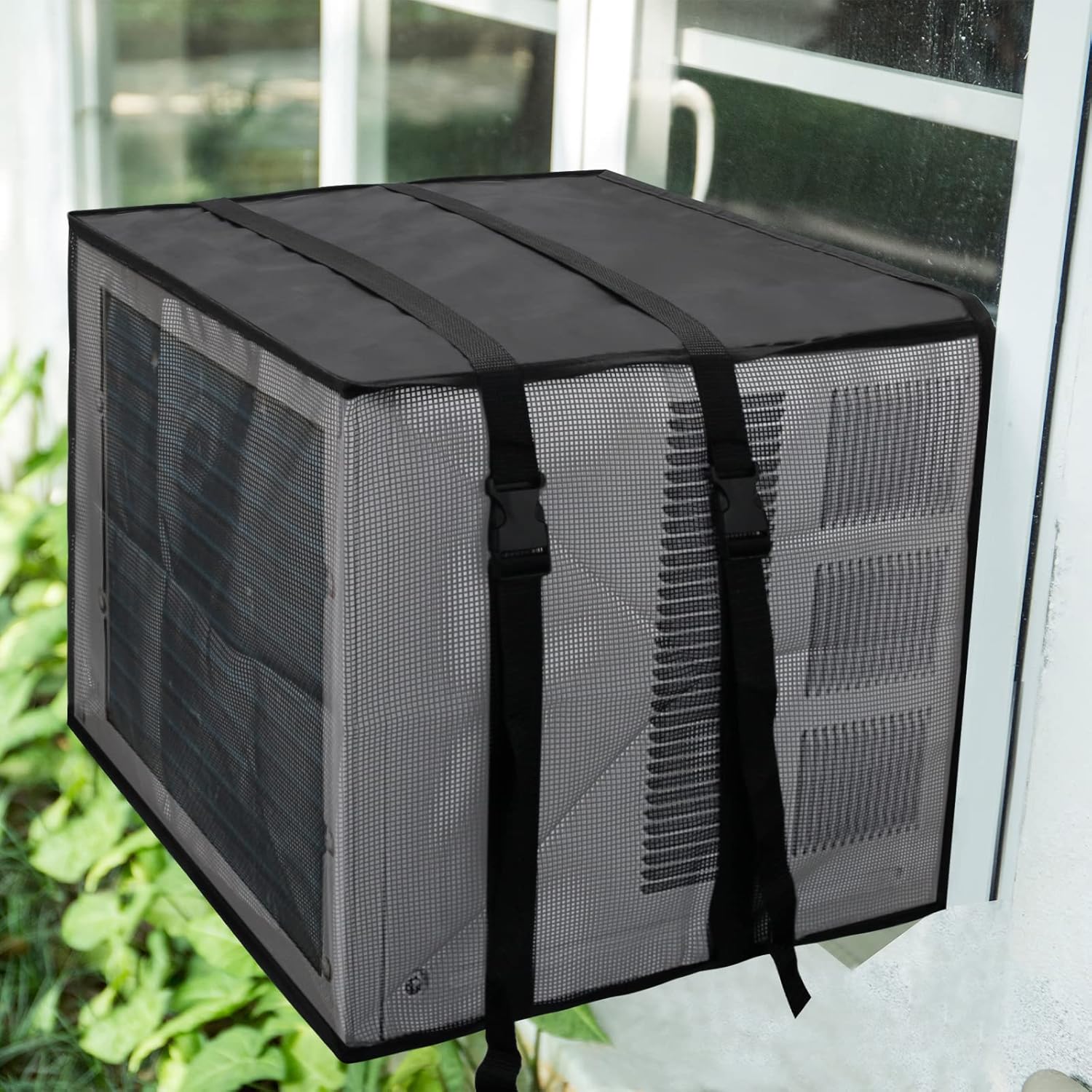 Luxiv Cubierta de malla de aire acondicionado para ventana de aire acondicionado, ventana de soporte, unidad de aire acondicionado, uso de trabajo