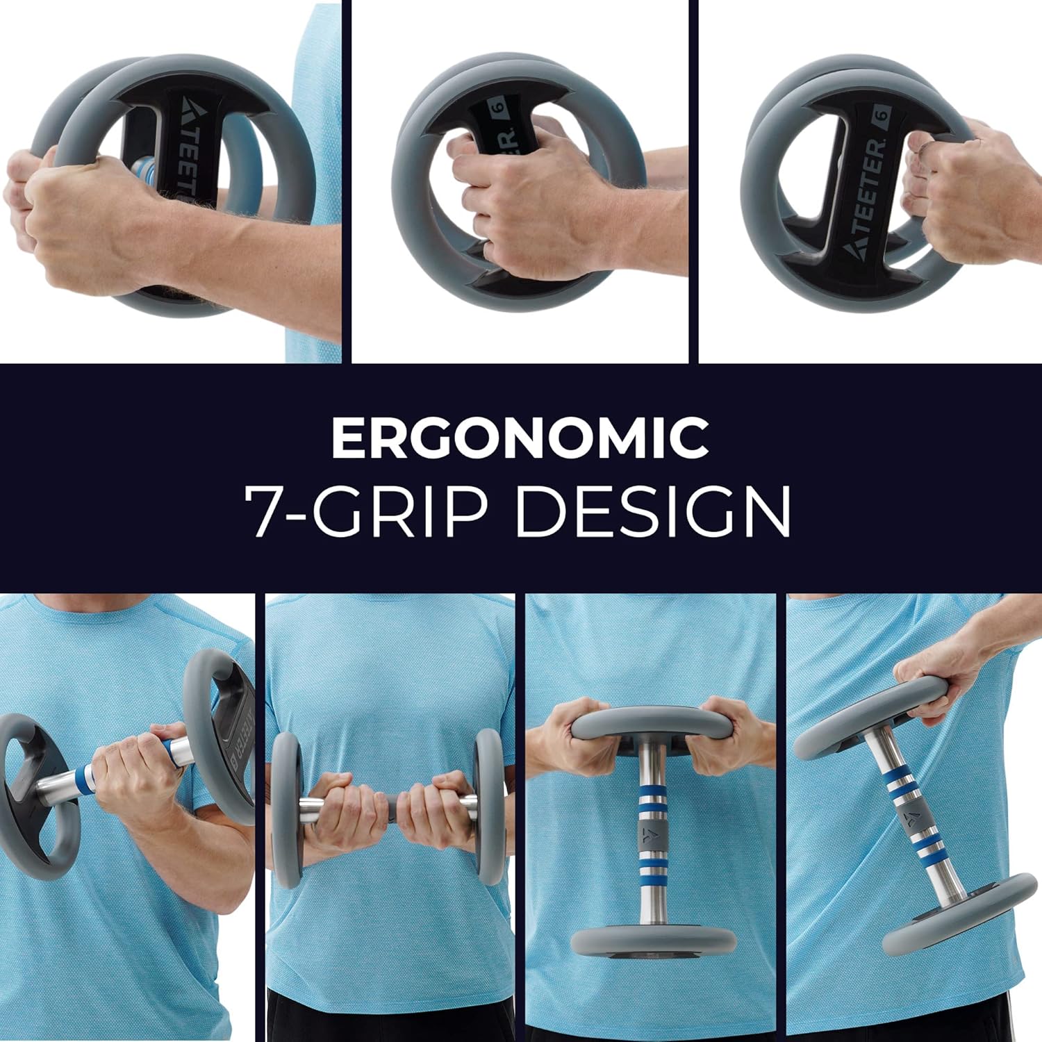 Teeter Bell Multi-Grip – Aplicación de pesas y entrenamiento – Mancuernas, pesas rusas y pelota medicinal todo en uno, cardio de bajo impacto y