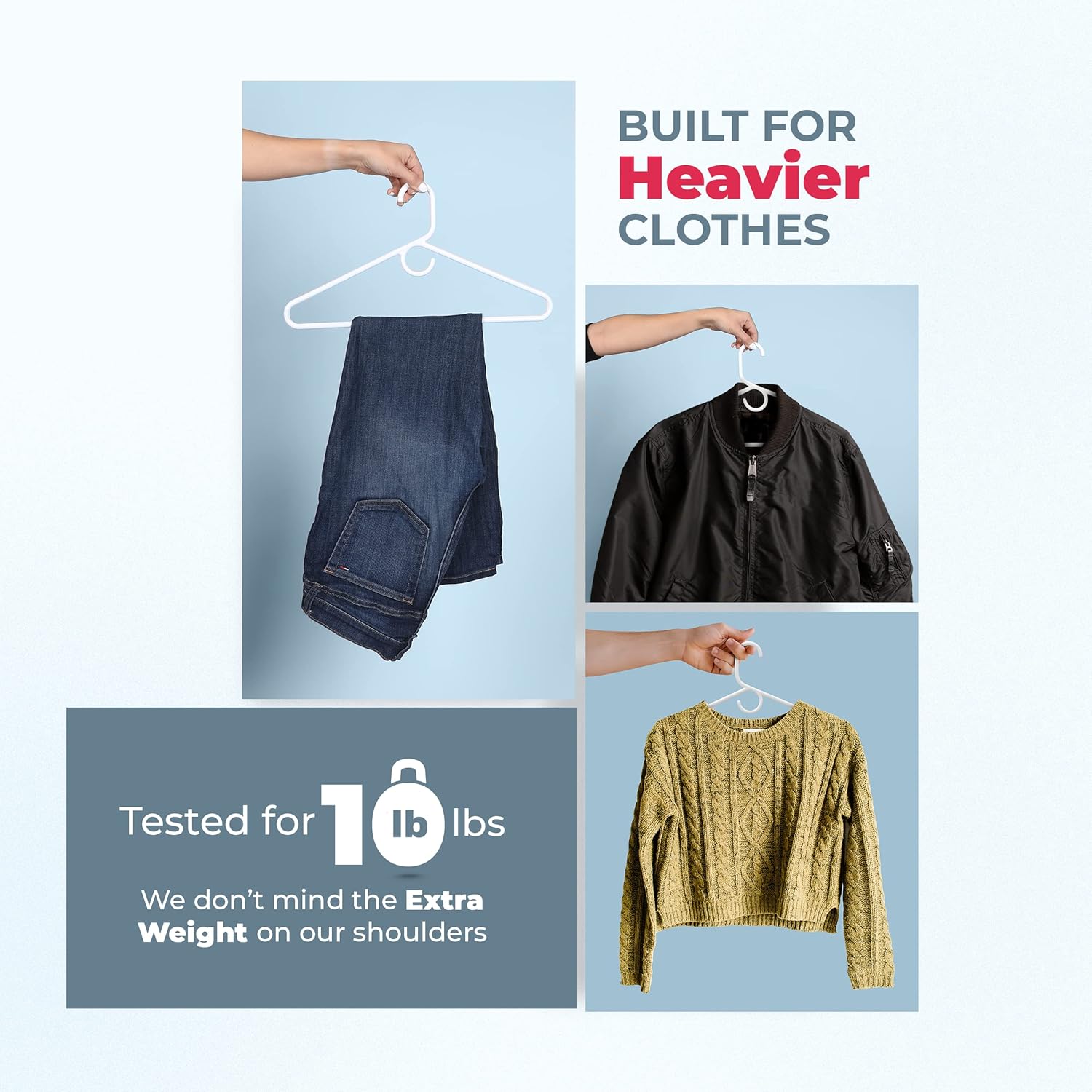 Perchas de plástico resistentes hechas en Estados Unidos a granel, 20, 30, 50, 100 unidades, disponibles, perchas de plástico fuertes, perchas para