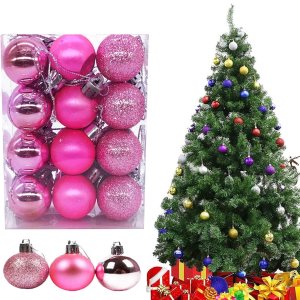 24 adornos para árbol de Navidad, mini bolas de Navidad, pequeñas bolas de plástico inastillables para vacaciones, bodas, fiestas, decoración 24 adornos para árbol de Navidad, mini bolas de Navidad, pequeñas bolas de plástico inastillables para vacaciones, bodas, fiestas, decoración