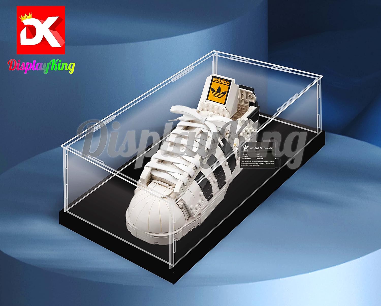 Vitrina acrílica para Lego Adidas Zapatos Originals Superstar 404.803- 0.118 in de espesor (Lego Set no está incluido) (sin fondo)