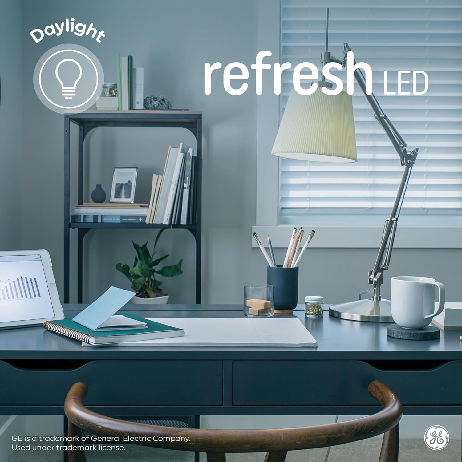 GE Refresh – Bombillas LED HD, 60 vatios, luz diurna, bombillas decorativas, transparente, base pequeña (paquete de 2)