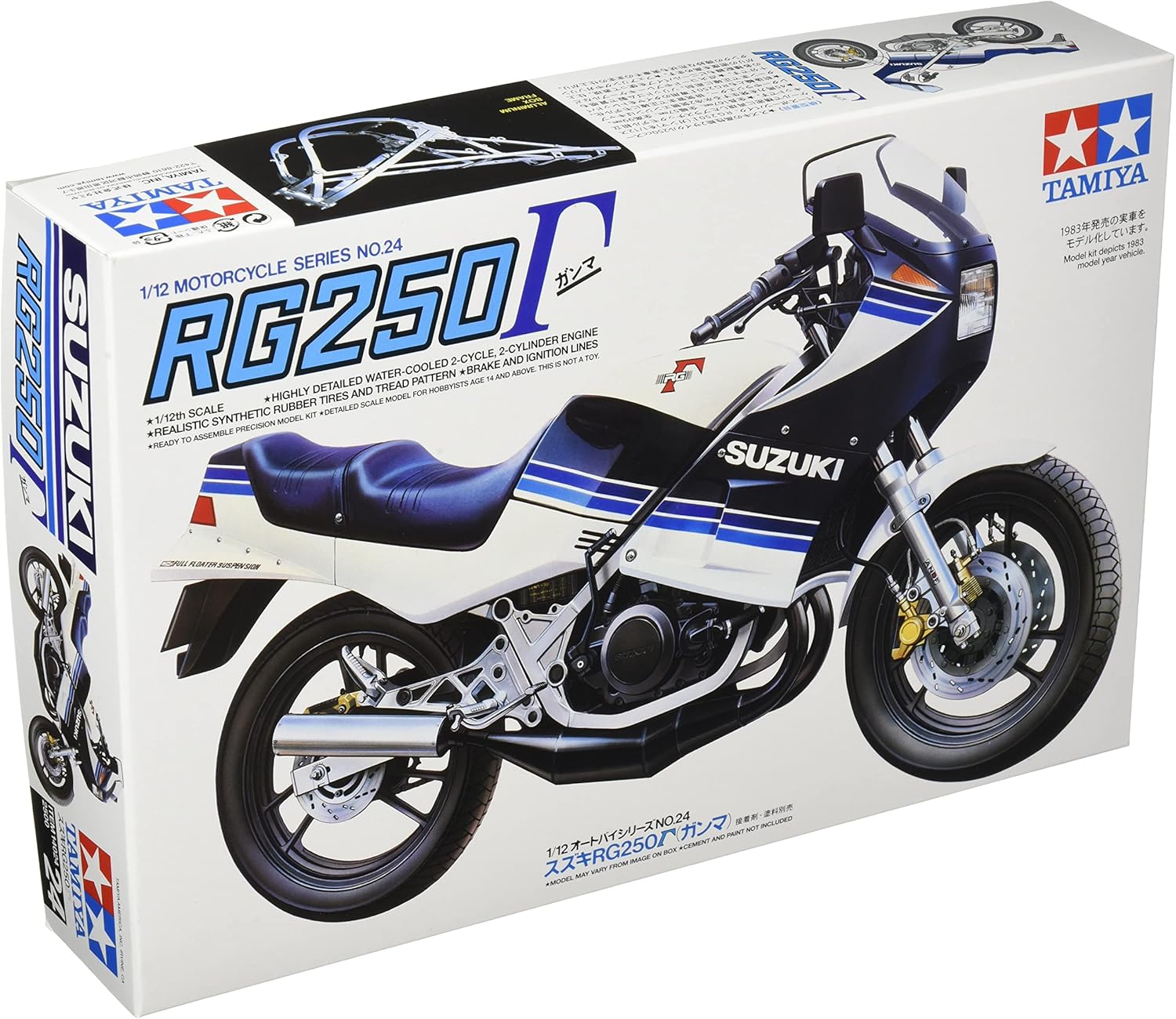 TAMIYA 14024-000 14024 112 Suzuki RG250 R Gamma-Faithful Replica, Fabricación, Plástico, Manualidades, Hobby, Kit de modelos, Asamblea, sin pintar,