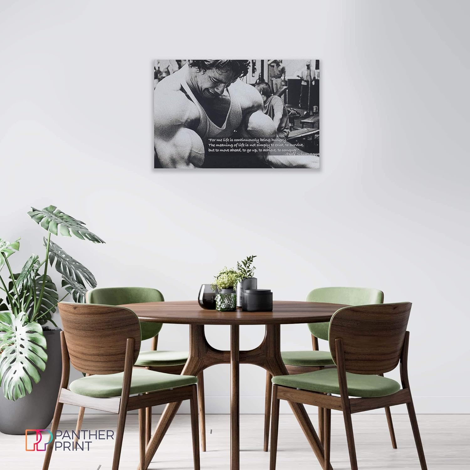 Panther Print, Lienzo decorativo grande para pared, cita de culturismo de Arnold Schwarzenegger, arte enmarcado para gimnasio, impresión para