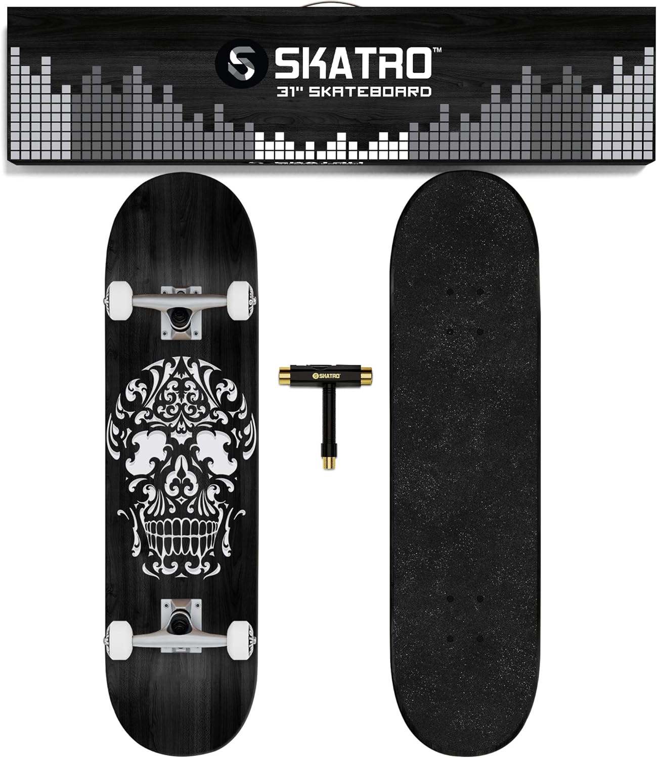 Patineta completa Pro Skateboard de 31 pulgadas. Edades del patinaje adultos, niños, niñas, principiantes y niños