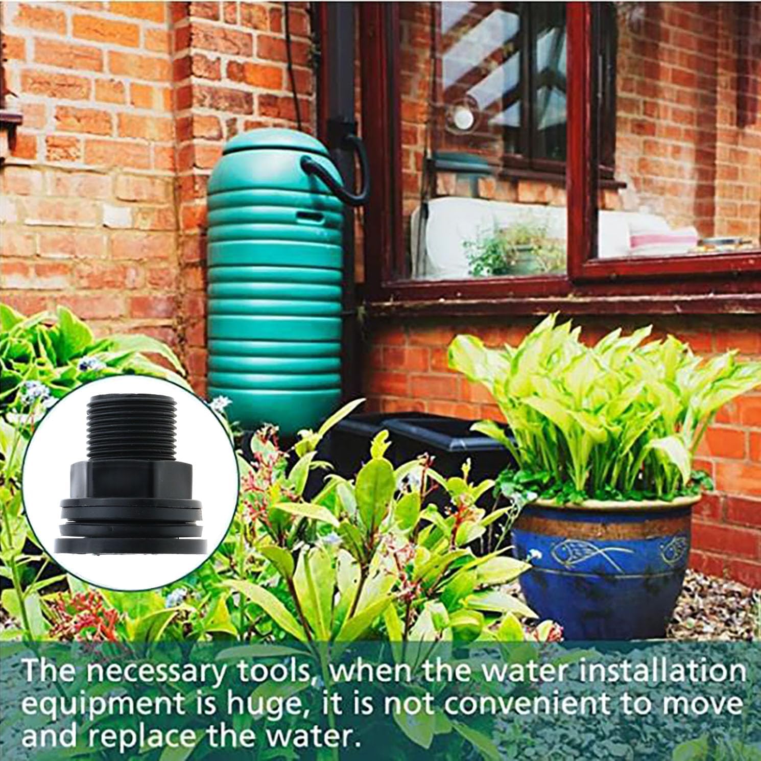 4 unids 34 pulgadas macho 12 pulgada hembra doble roscado tabique tanque de agua conector PVC tabique montaje para barriles de lluvia, acuarios,