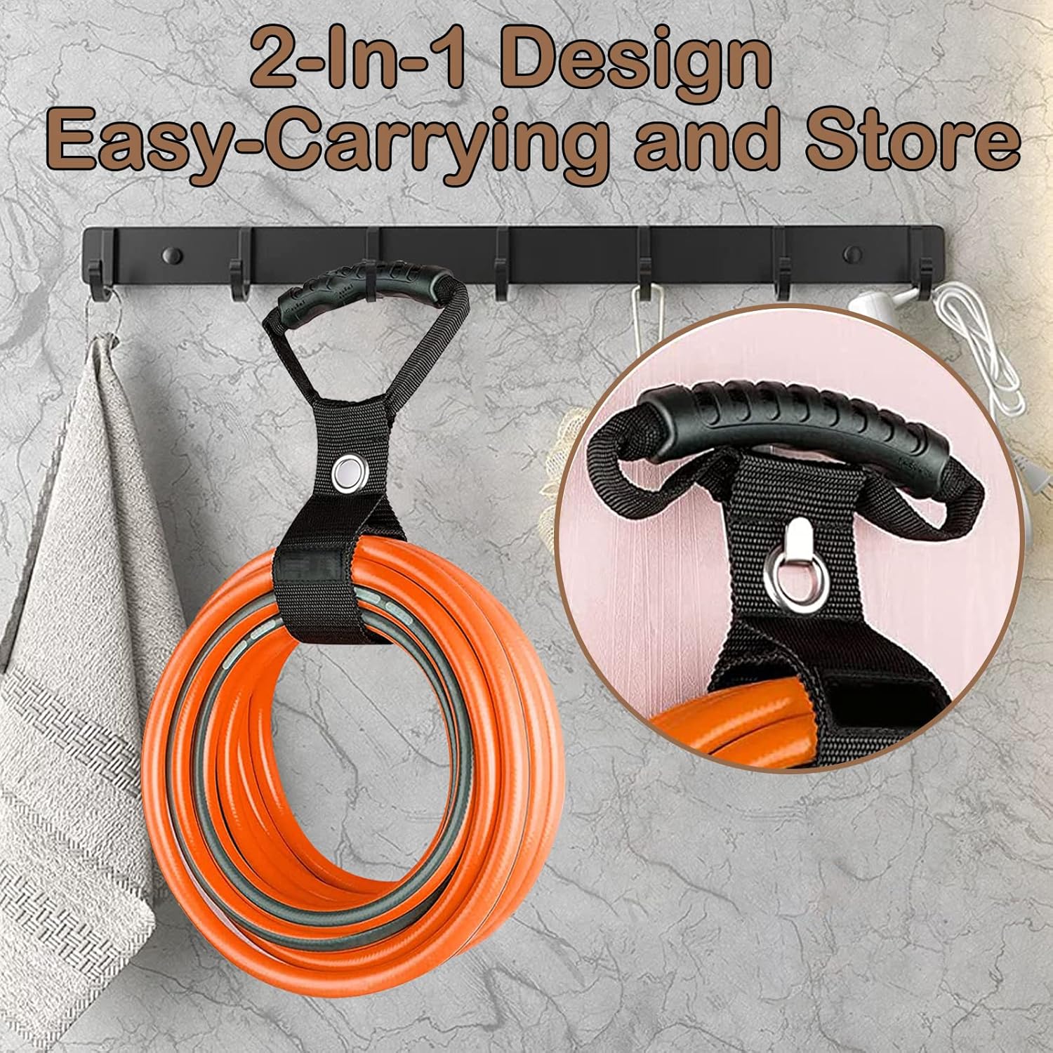 Swingers – Paquete de 3 correas de almacenamiento de manguera de jardín con hebilla triangular, correas de almacenamiento de manguera de agua,