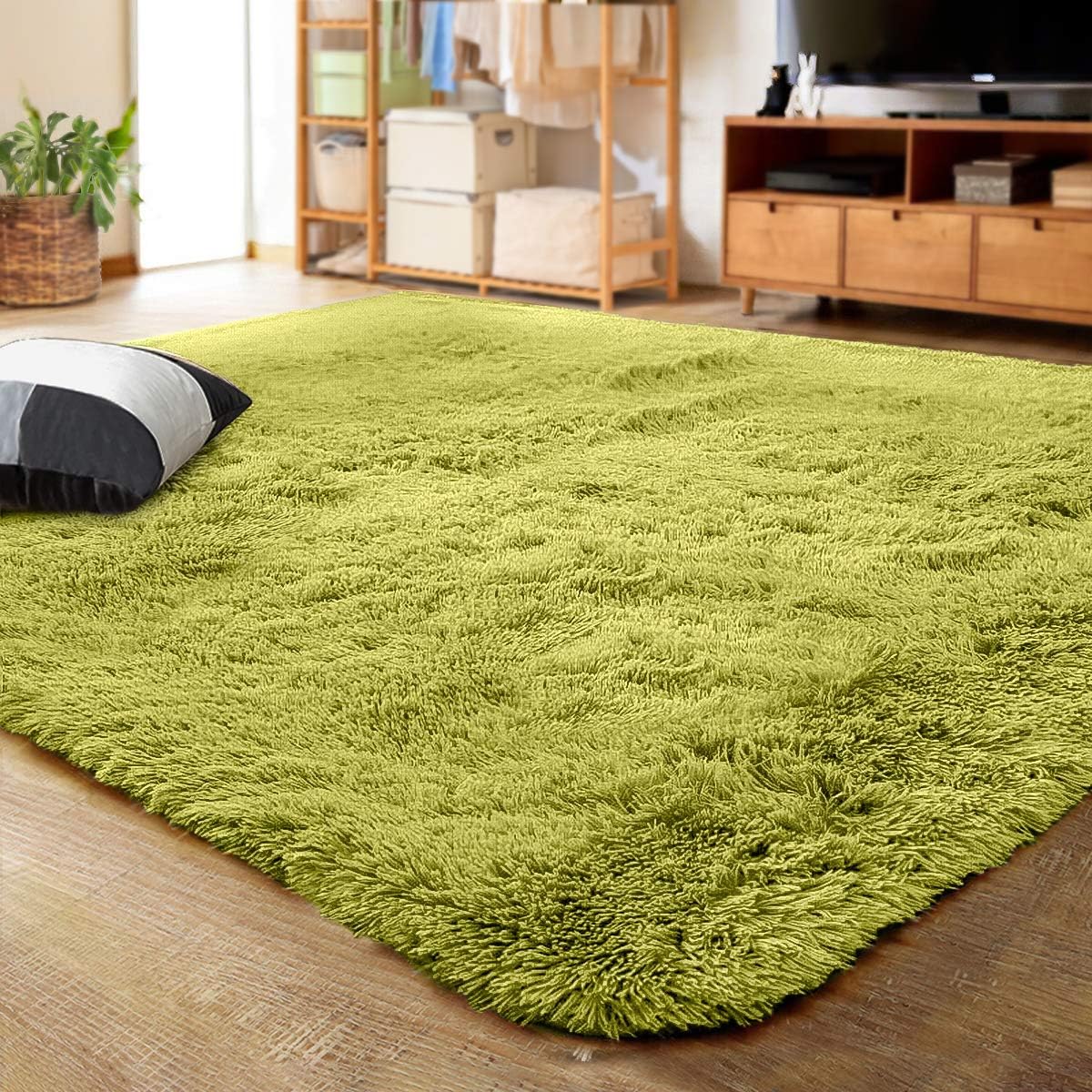 LOCHAS – Tapetes para interiores, muy suaves, modernos, mullidos, para salas de estar, habitaciones infantiles o decoración del hogar, 4 x 5.3 pies,