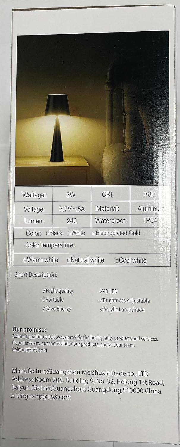 Moderna lámpara de mesa LED inalámbrica con sensor táctil, luz de mesa impermeable IP54 para exteriores, lámparas de mesa LED portátiles blancas,