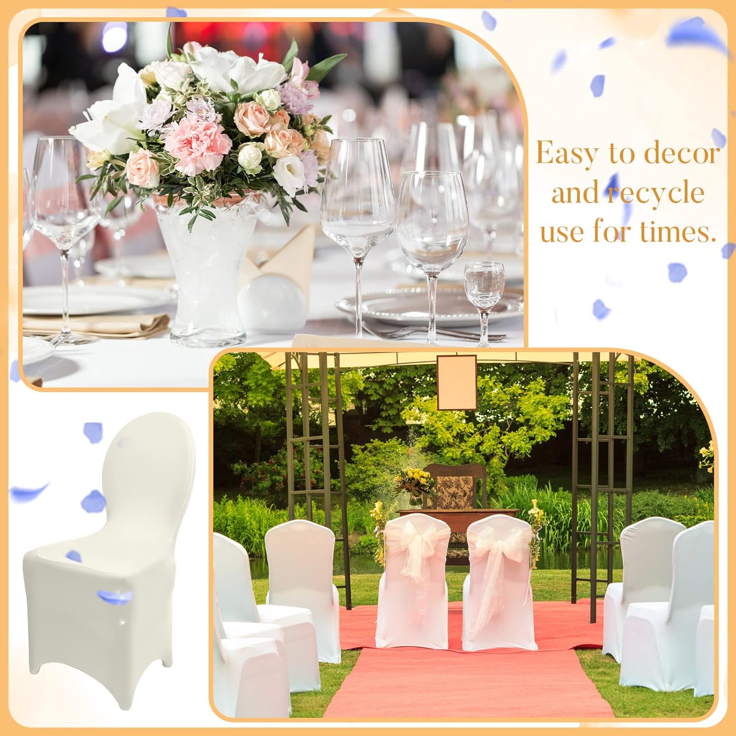 60 fundas para sillas de boda, fundas de elastano para sillas, fundas de poliéster y elastano, plegables para bodas, banquetes, celebraciones,
