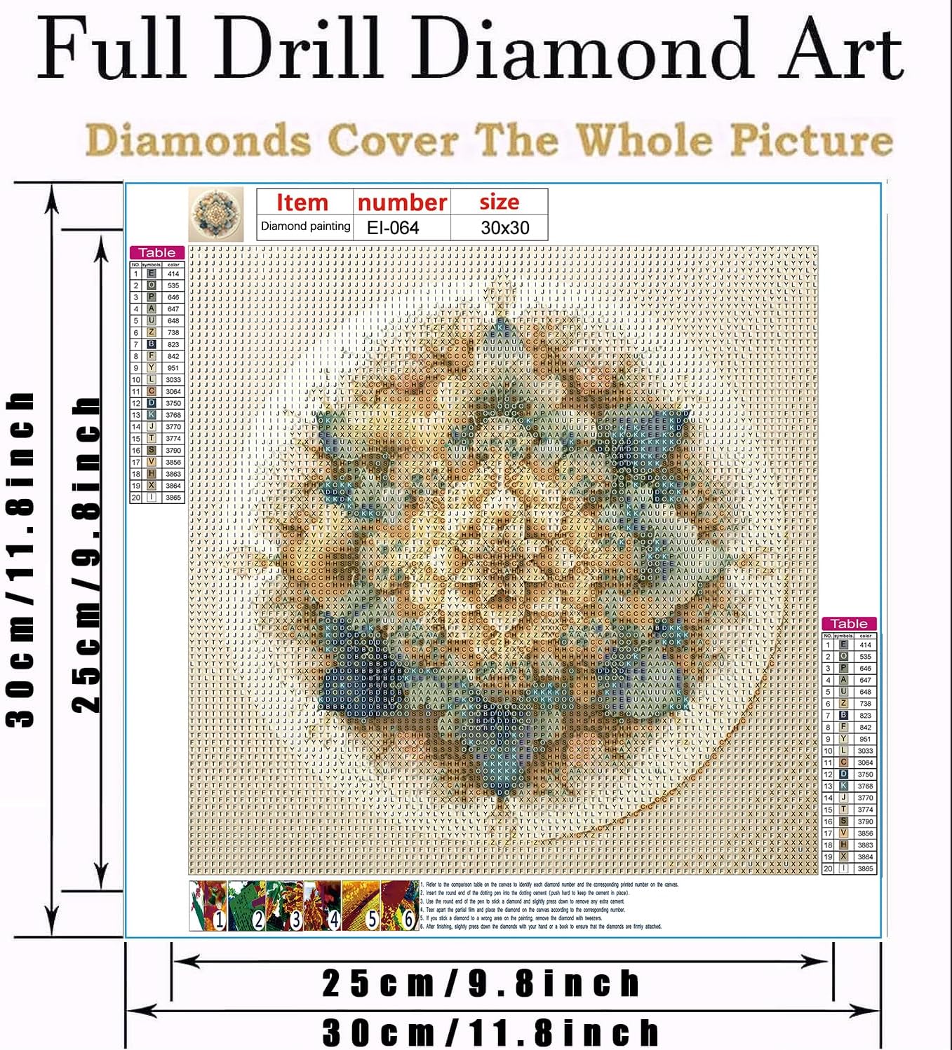 EIBEILI Kits de pintura de diamantes para adultos, mandala DIY 5D, kits de arte de diamantes para niños, puntos de diamante para adultos, kits de