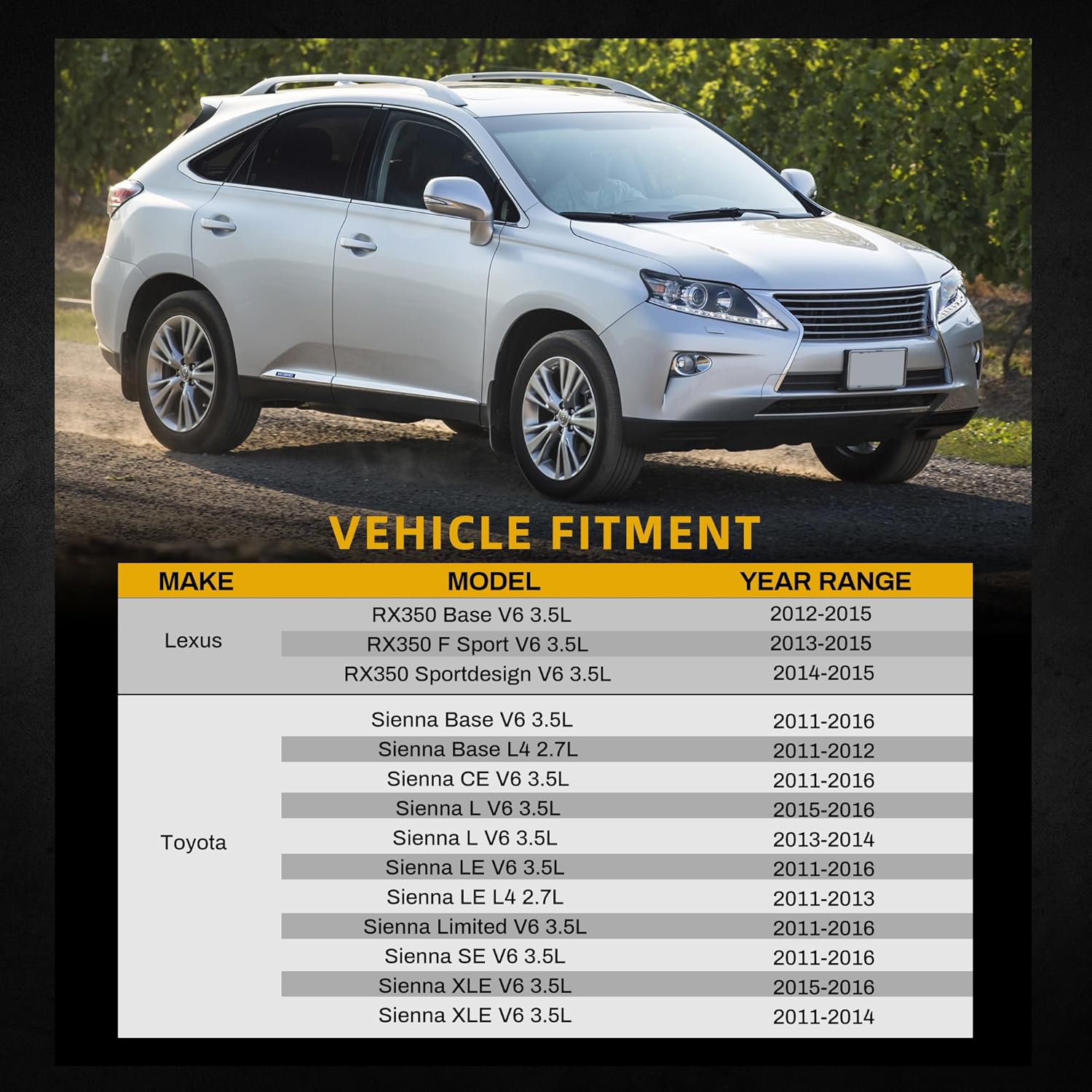 DWVO Radiador compatible con Lexus RX350 2011-2016 2012 2013 2014 2015 2.7L 3.5L V6 L4