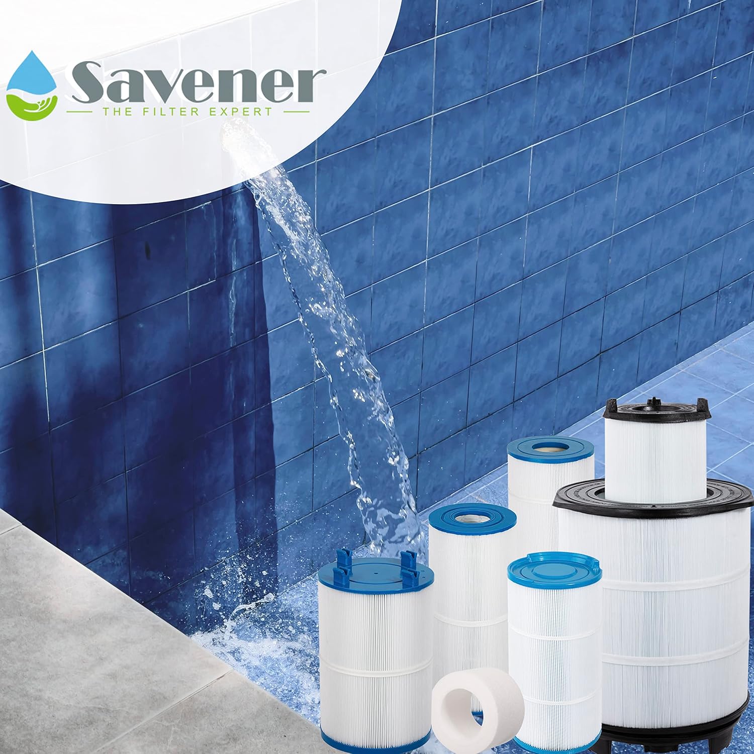 Savener PRB50-In – Cartucho de filtro de spa compatible con Unicel C-4950 50 pies cuadrados Guardian 413-212-02 Filbur Fc-2390 03Fil1600 Darlly