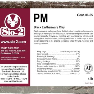 SIO-2 PM – Arcilla negra para cerámica de bajo fuego, 4.0 libras (4.0 lbs)  Arcilla al horno para lanzar ruedas, construcción de manos y modelado, SIO-2 PM – Arcilla negra para cerámica de bajo fuego, 4.0 libras (4.0 lbs)  Arcilla al horno para lanzar ruedas, construcción de manos y modelado,