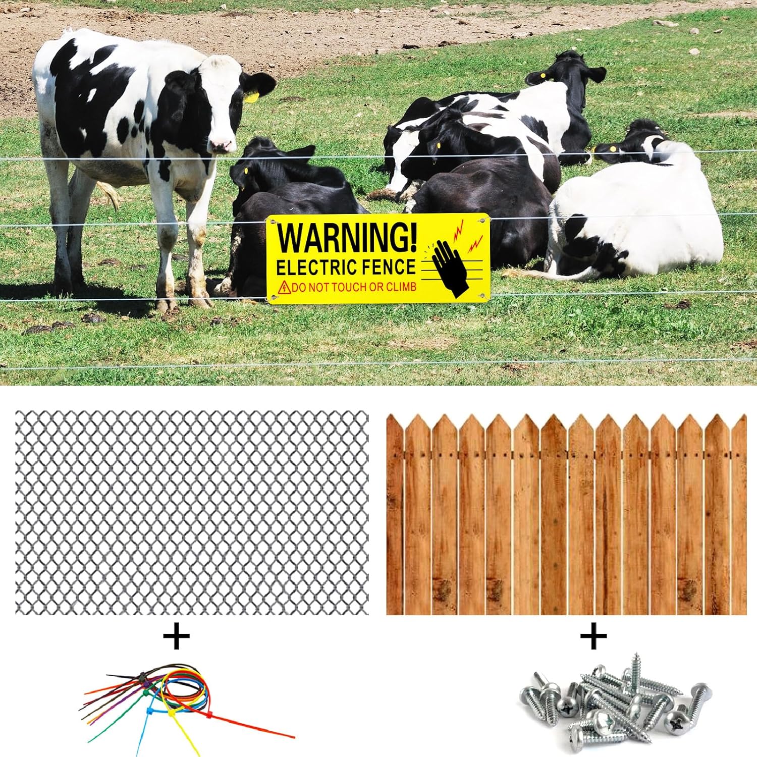 Blulu Señales de advertencia de valla eléctrica de metal de 10 x 4 pulgadas, reflectantes, de aluminio, para valla eléctrica, señal de seguridad de