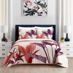 New York & Company Trident – Juego de edredón de 3 piezas, ropa de cama contemporánea con diseño floral a gran escala, fundas de almohada incluidas, New York & Company Trident – Juego de edredón de 3 piezas, ropa de cama contemporánea con diseño floral a gran escala, fundas de almohada incluidas,