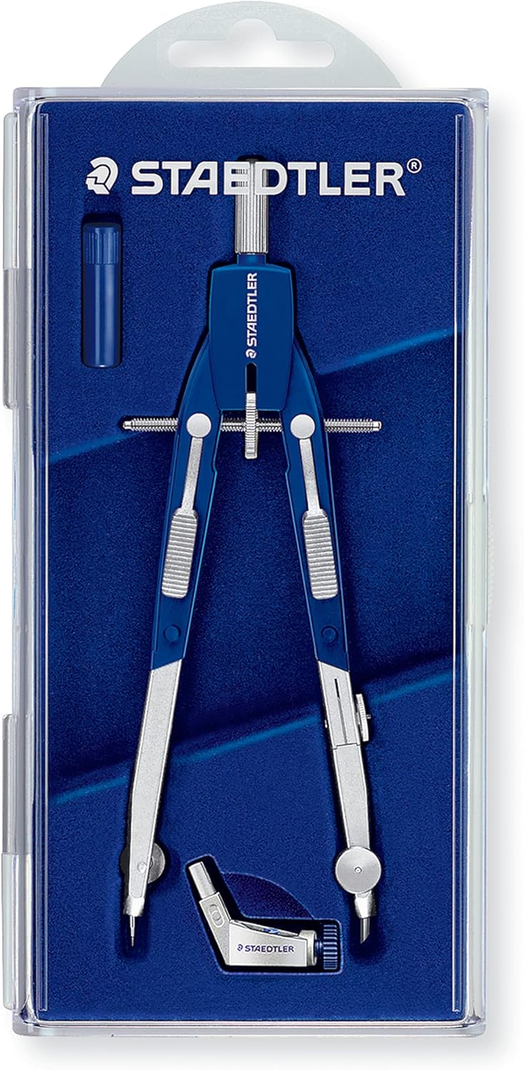 Staedtler Comfort 552 01 – Juego de brújula de metal de ajuste rápido (2 piezas)