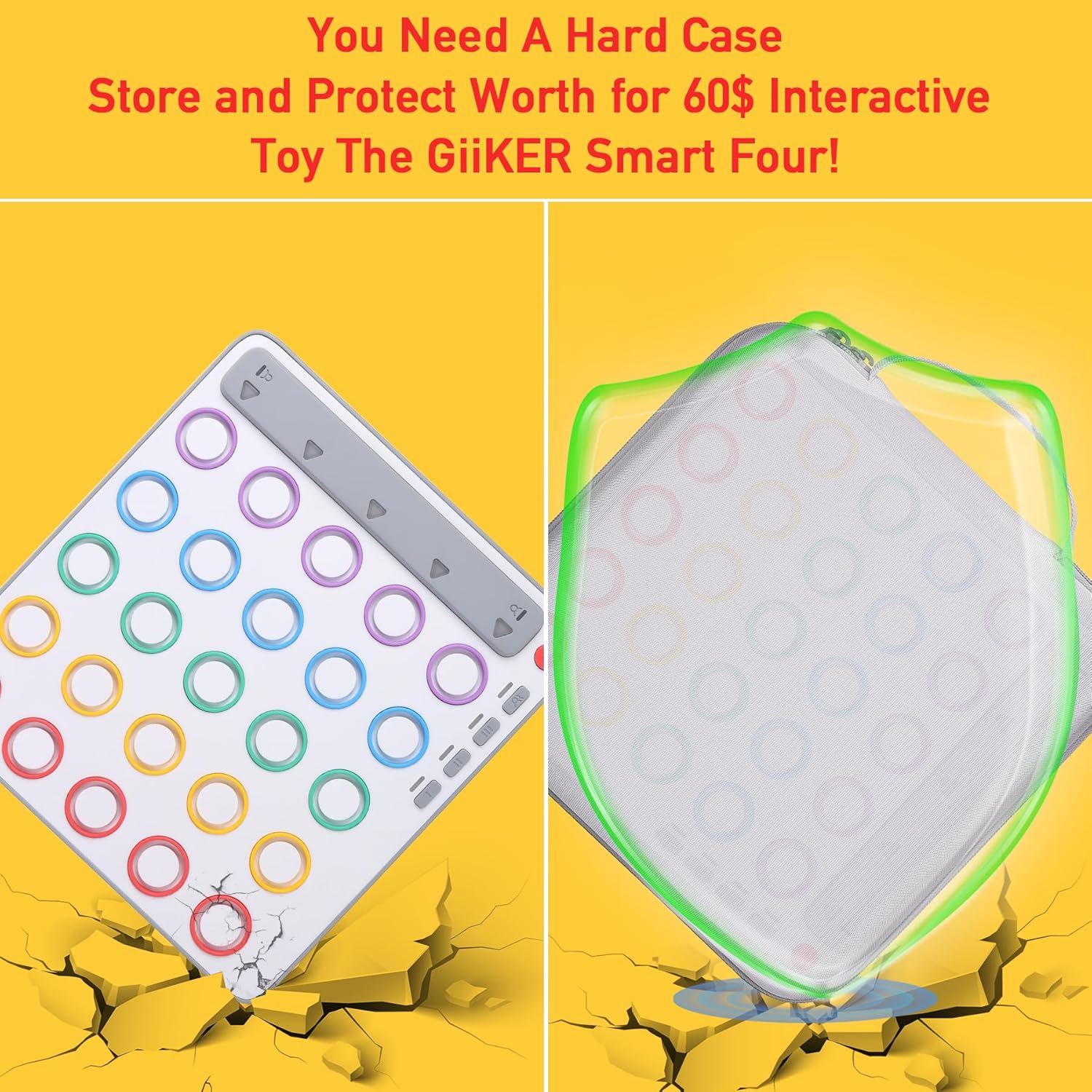 Aenllosi Funda rígida de almacenamiento compatible con GiiKER Smart Four 3D AI 4 in a Row Game, organizador protector para juegos de mesa de