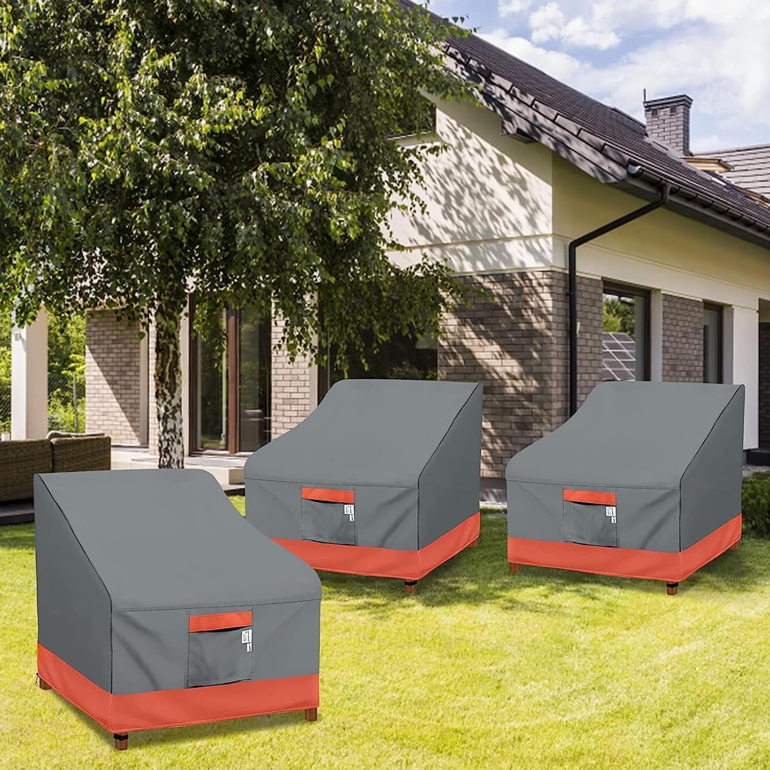 Simpelg Fundas impermeables para sillas de patio para muebles de exterior, fundas para sillas de exterior para muebles de patio, fundas de asiento