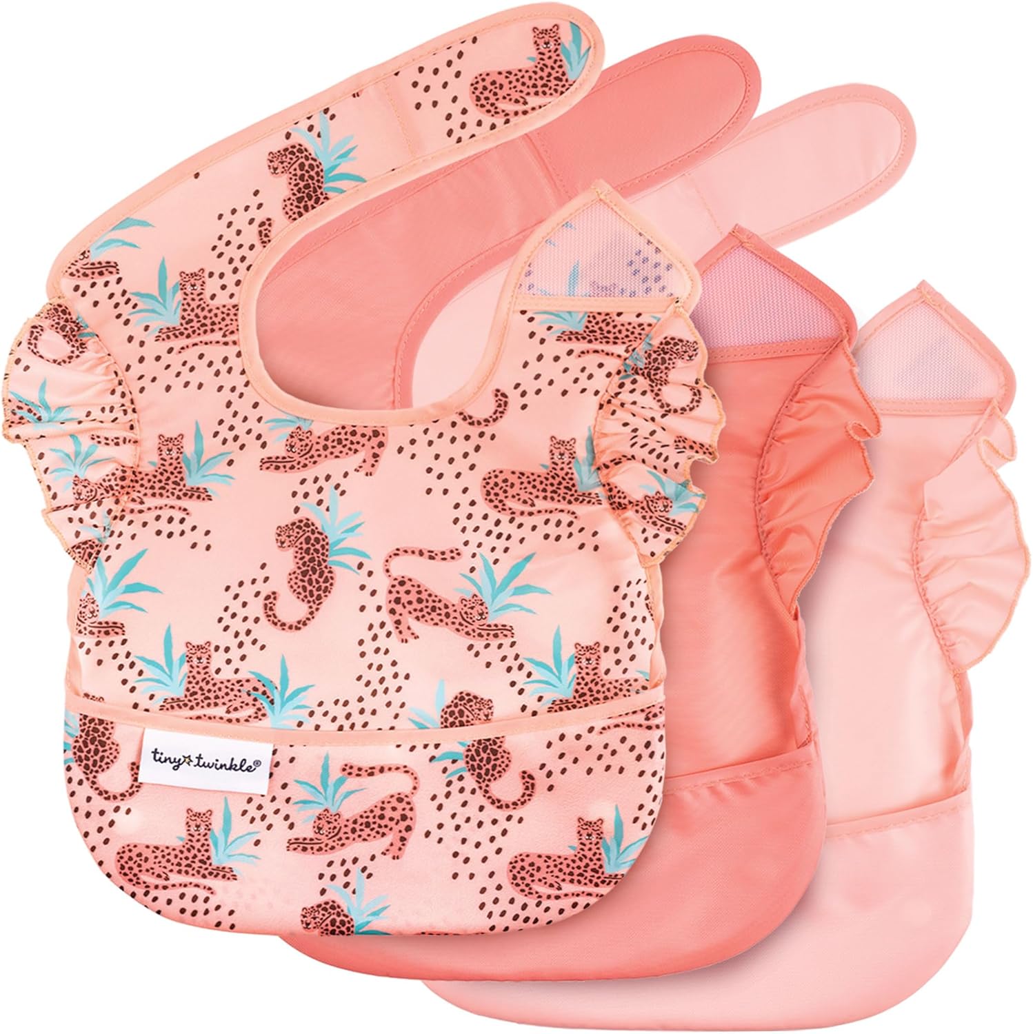 Tiny Twinkle Babero a prueba de desorden – Babero impermeable para bebé niño o niña – PFAS, PVC, BPA, libre de ftalatos – Baberos de comida para