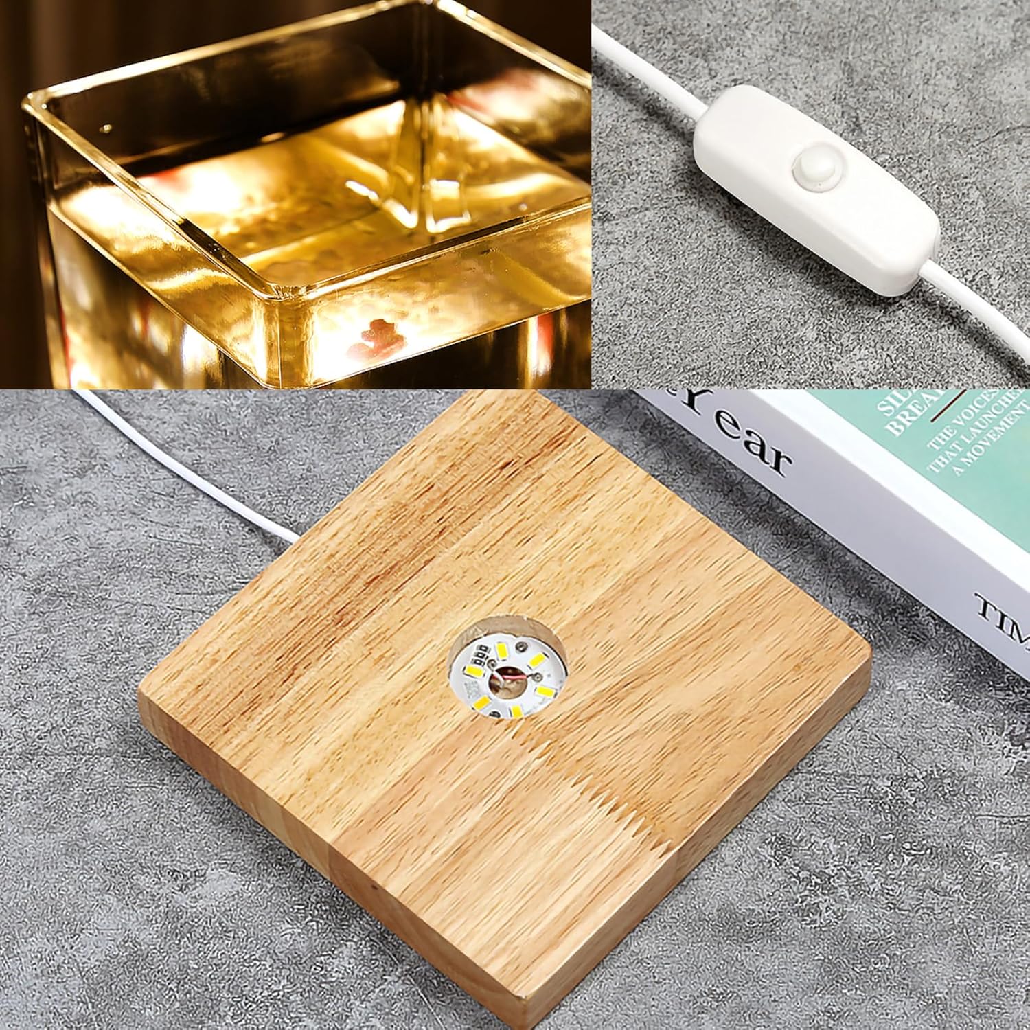 Kit de tanque de peces de 0.81 galones, juego de escritorio para acuario, vidrio pequeño para niños, tazón de pescado cuadrado Betta con base de