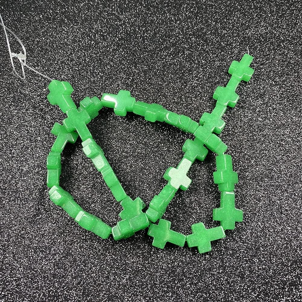 Phicus – Cruces de piedra semipreciosa natural con cuentas de ágata de cristal dispersas para hacer joyas, pulseras, accesorios de collares, (color