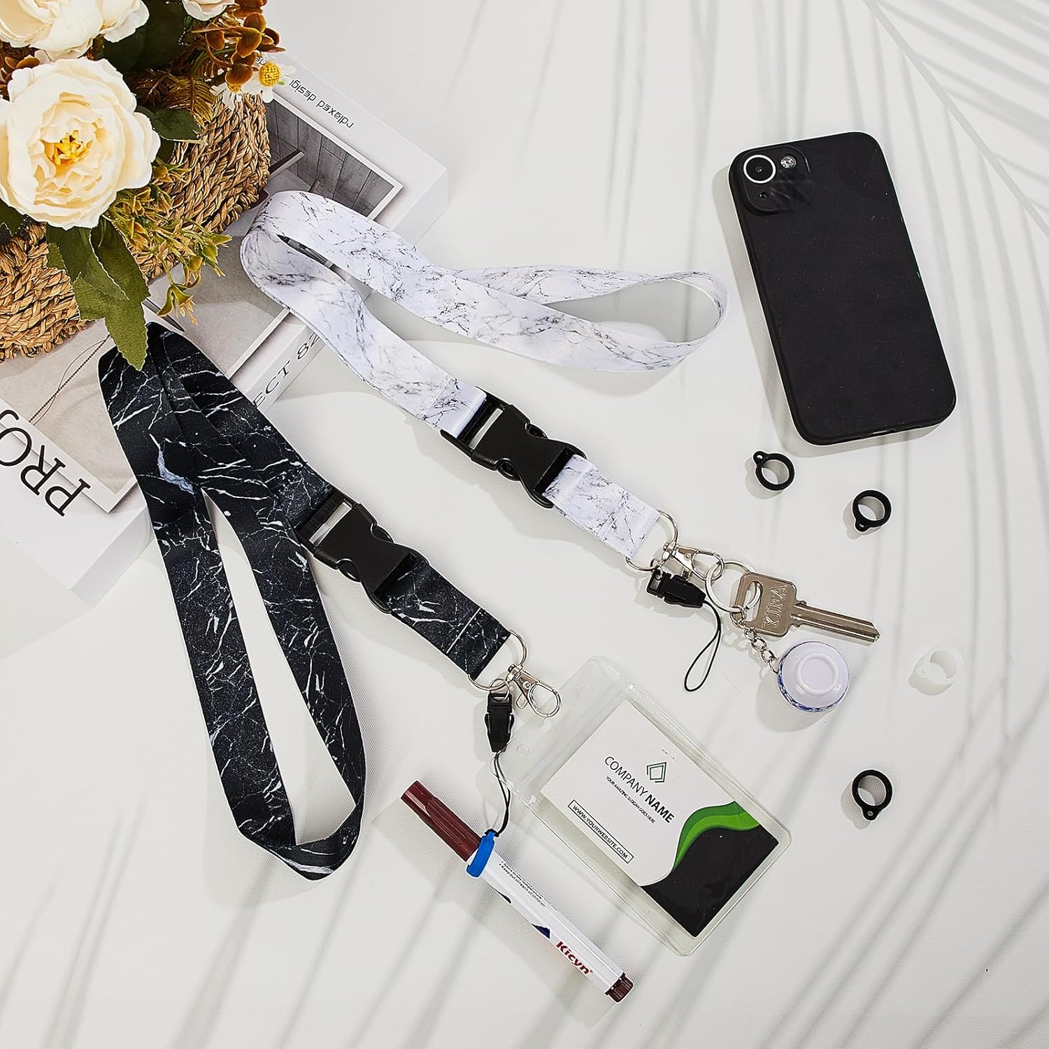 Shappy Juego de cordón para collar antipérdida, cordones para mujeres y hombres