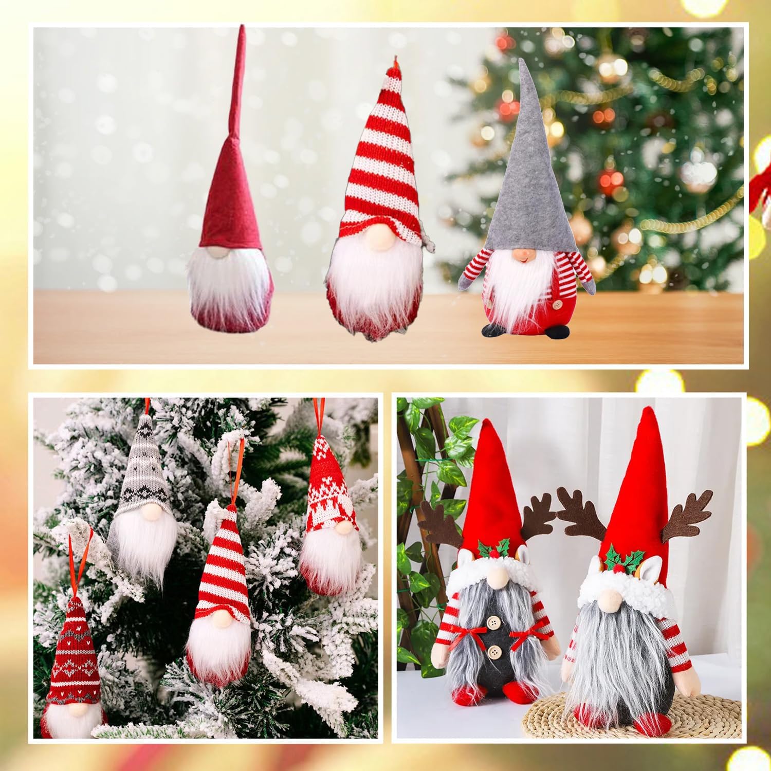 FFchuanhe Kit de decoración de felpa de gnomos para Navidad, Halloween, costura y manualidades (copos de nieve, 3 colores)